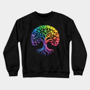 Tree Of Life Rainbow LGBTQ+ Gay Pride Month LGBT Ally Crewneck Sweatshirt
